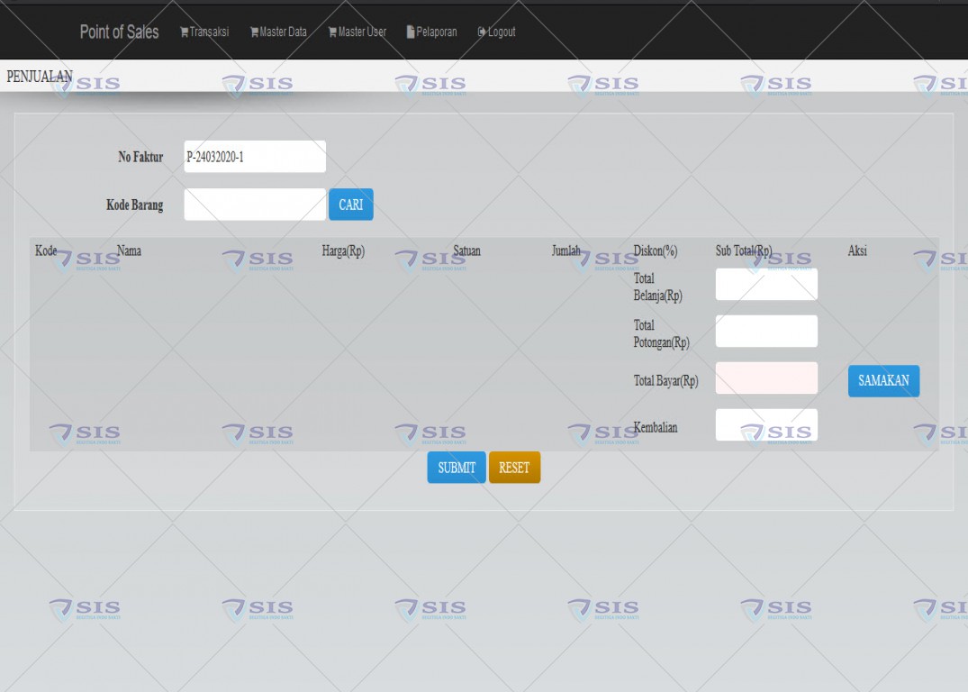 Aplikasi Point Of Sales (POS)